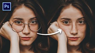 Remove Glasses From Any Portrait With 2 Simple Steps In Photoshop [upl. by Ishii]