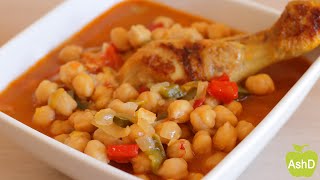 GARBANZOS con POLLO y VERDURAS  RECETA de COCINA FÁCIL y SALUDABLE [upl. by Adnale]