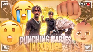 PUNCHING BABIES IN PUBLIC  EXTREMELY FUNNY🤣👶‼️ [upl. by Aneehsirk243]