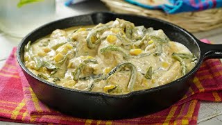 Rajas Poblanas Cremosas con Pollo [upl. by Ottie796]