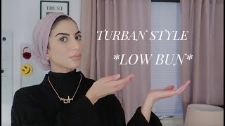 Everyday HijabTurban Tutorial Low Bun [upl. by Olive]