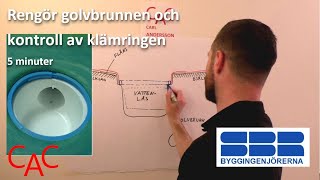 Rensa golvbrunnen och kontroll av klämringen [upl. by Ayotyal765]