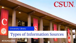 Types of Information Sources [upl. by Luelle]