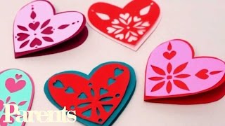 Easy Valentines Day Craft  Paper Snowflake Hearts  Parents [upl. by Pamelina]