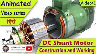 DC Shunt Motor Construction and Working Hindi 💡 Learn all Electric Motors 🎥 Video 1 [upl. by Aindrea]