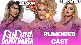 Down Under Season 4 UPDATED Rumored CAST  RuPauls Drag Race [upl. by Clarance]