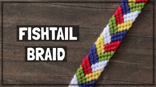 Fishtail Braid Friendship Bracelet Tutorial CC [upl. by Ynwat257]