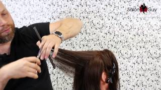 Haircut Tutorial  How to Cut Layers  TheSalonGuy [upl. by Adara888]