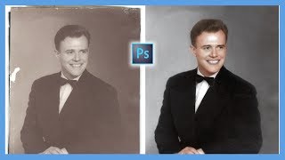 How to Repair and Colorize Old Photos Adobe Photoshop CC Tutorial [upl. by Birmingham]