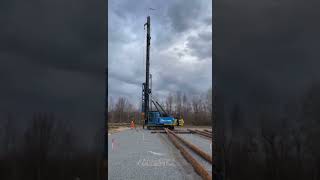 Junttan PM16 pile drivers first piles in Canada [upl. by Kimball]