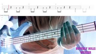 Beverly Hills by Weezer  Bass Cover with Tabs PlayAlong [upl. by Heber149]