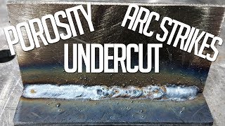 WELDING DEFECTS Porosity Arc Strikes Undercut [upl. by Crifasi]