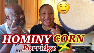 How to make Jamaican Hominy Corn Porridge With a SURPRISE GUEST [upl. by Niarb838]