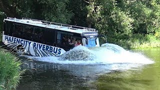 HAFENCITY RIVERBUS  The spectacular amazing swimming bus  4KQualityVideo [upl. by Mauchi]