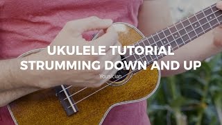 Ukulele Tutorial  Strumming Down And Up [upl. by Nortal]