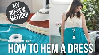 How to Hem a Dress or Skirt  NO sewing required [upl. by Tibbitts]