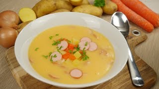 Kartoffelsuppe mit Würstchen  Kartoffelcremesuppe [upl. by Annawek]