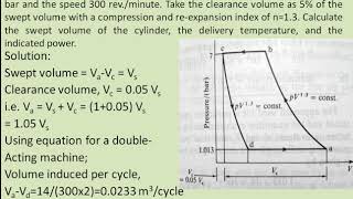 Numerical on a single stage double acting reciprocating air compressor [upl. by Kissee]