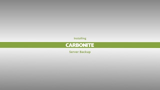 Installing Carbonite Safe Server Backup [upl. by Lodnar542]