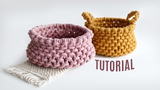 Woven Macrame Basket DIY [upl. by Aikim]