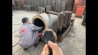 DIY Coconut shell charcoal carbonization furnace charcoal stove kiln [upl. by Shedd]