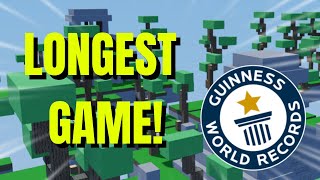 The Worlds LONGEST Game Of ROBLOX BEDWARS [upl. by Eriam]