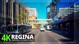 Regina 4K60fps  Driving Downtown  Saskatchewan Canada [upl. by Ayahsey]