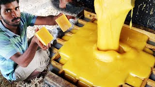 Jaggery Making Process From Sugarcane Juice  Traditional Jaggery Production Process  Gurr  Bellam [upl. by Berriman]