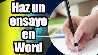 Como hacer un ensayo en word [upl. by Aineval]