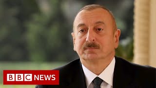 NagornoKarabakh President Ilham Aliyev speaks to the BBC  BBC News [upl. by Anaerdna170]