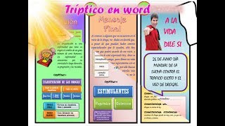 TRIPTICO EN WORD PASO A PASO [upl. by Rednael]