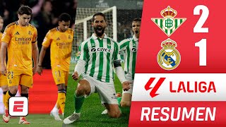 SORPRESA REAL MADRID cayó 21 en el Villamarín ante REAL BETIS El Atlético es el líder  La Liga [upl. by Aryamoy273]