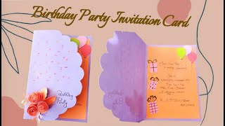 How to Make Birthday Party Invitation Card  Informal Invitation [upl. by Twitt]