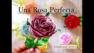 COMO HACER UNA ROSA CON CINTAS PASO A PASO How to Make Rose DIY [upl. by Nairda]