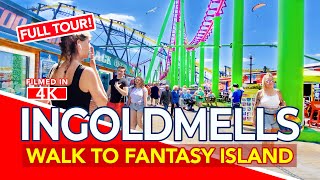 INGOLDMELLS  Walk from Ingoldmells Beach to Fantasy Island near Skegness England  4K Walk [upl. by Twila378]