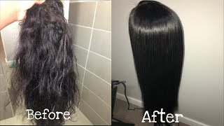 HOW TO Revive your Human hair wig with fabric softener [upl. by Gaillard272]