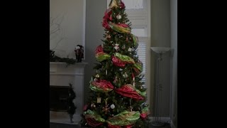 How to Decorate The Perfect Christmas Tree Using Wide Ribbon Garland [upl. by Nylirem]