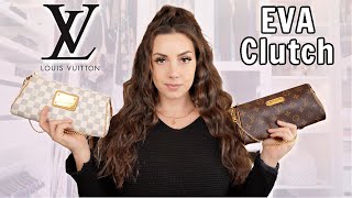 EVA Clutch Monogram amp Damier Azur Compared  Louis Vuitton [upl. by Nwahser]