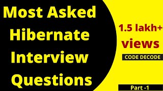 Hibernate Interview Questions and Answers in Java with examples PART 1 MOST ASKED Code Decode [upl. by Delfine]