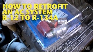 How To Retrofit an AC System R12 to R134a EricTheCarGuy [upl. by Wolfy]