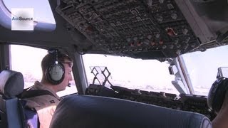 C17 Transports Cargo and Passengers Cockpit View Takeoff Landing [upl. by Anyrtak]