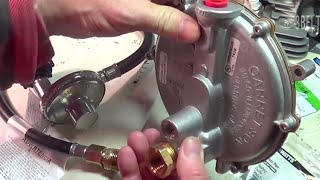 Regulator Garretson KN input fittings for Propane Generator conversion [upl. by Alyahc195]