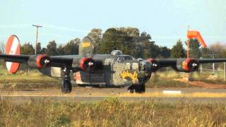 B24 Liberator Run Up Takeoff and Landing at KHWY on 101210 at 1700 [upl. by Vaenfila]