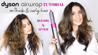 HOW TO DYSON AIRWRAP ON NATURALLY THICK amp CURLY HAIR  TIPS amp TRICKS FOR A BLOWOUT AT HOME [upl. by Aryn]