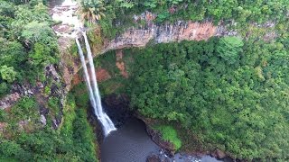 Chamarel waterfall by drone [upl. by Yelrah]