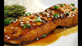 Quick and EASY Salmon Teriyaki Recipe [upl. by Aitnauq]