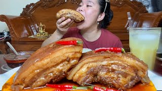 BRAISED PORK BELLY MUKBANG  FILIPINO FOOD  COLLAB W TOL BULOY MUKBANG [upl. by Tindall308]