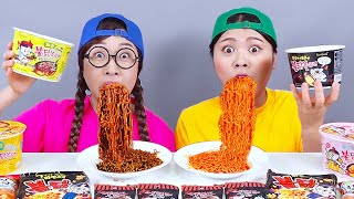 Spicy Food Fire Noodle Mukbang DONA [upl. by Cherrita]