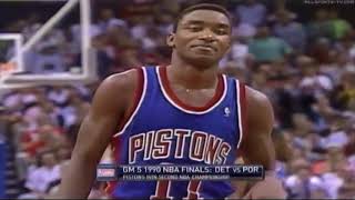 Isiah Thomas  29Point Finals MVP Performance vs Blazers 1990 [upl. by Annaeoj]