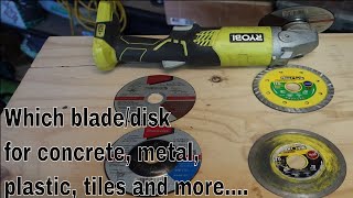 Which angle grinder blade  disk for concrete plastic tiles and metal [upl. by Ogaitnas]